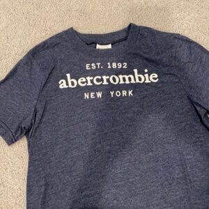 Boys Abercrombie kids blue embroidered T-shirt. Size S